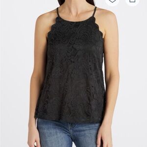 Elegant Black Lace Women's Top